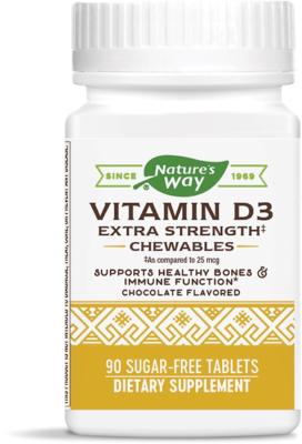 Vitamin D3 (50mcg) 2000IU<br>90 Chocolate flavour Chewable tablets