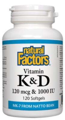 Vitamin K & D (120 mcg vitamin K with 1000 IU (25mcg) vitamin D3)